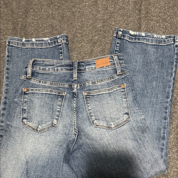 Judy Blue Los Angeles Distressed Wide Leg Jeans Sz 0/24 | Stretch High Rise - Picture 14 of 14